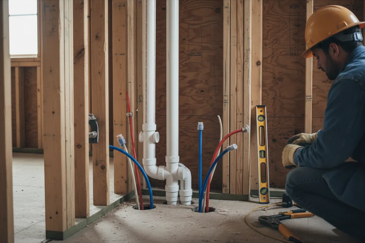 Drain and supply rough-in during Drain Cleaning in Silver City