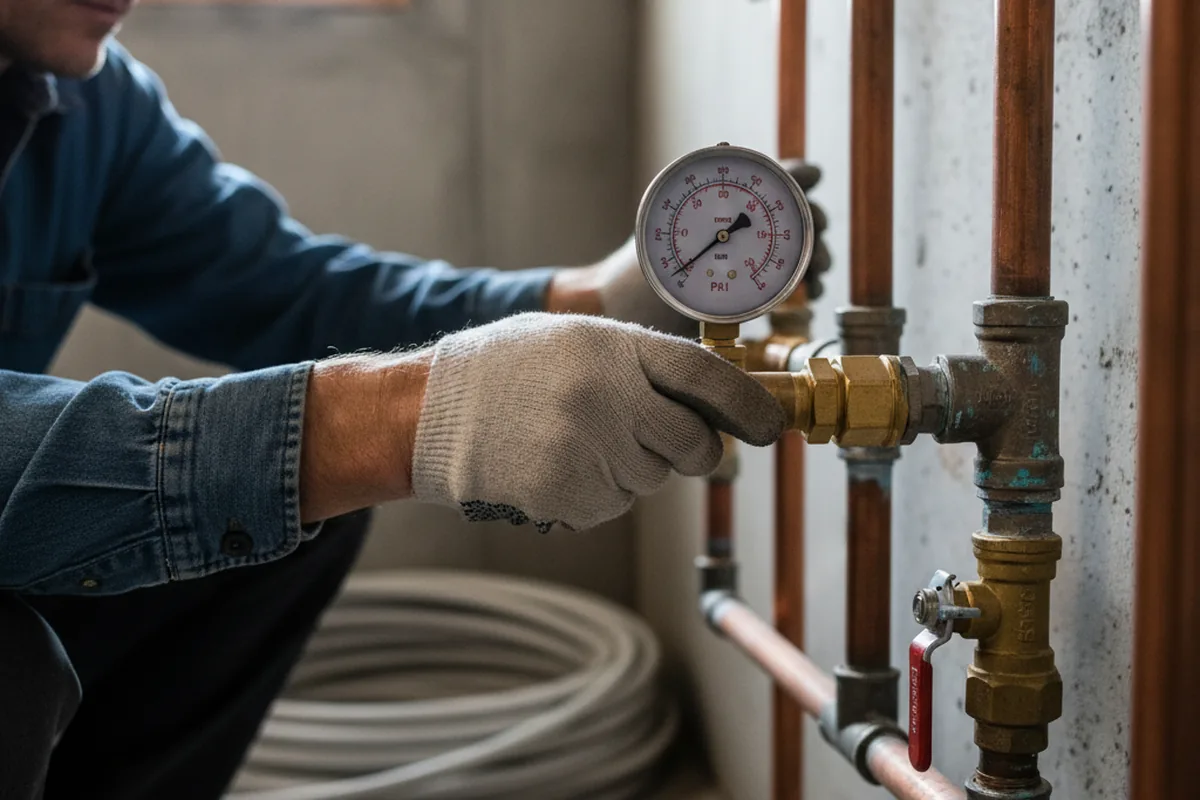 Pressure testing a repaired line during Water Line Repair in Silver City